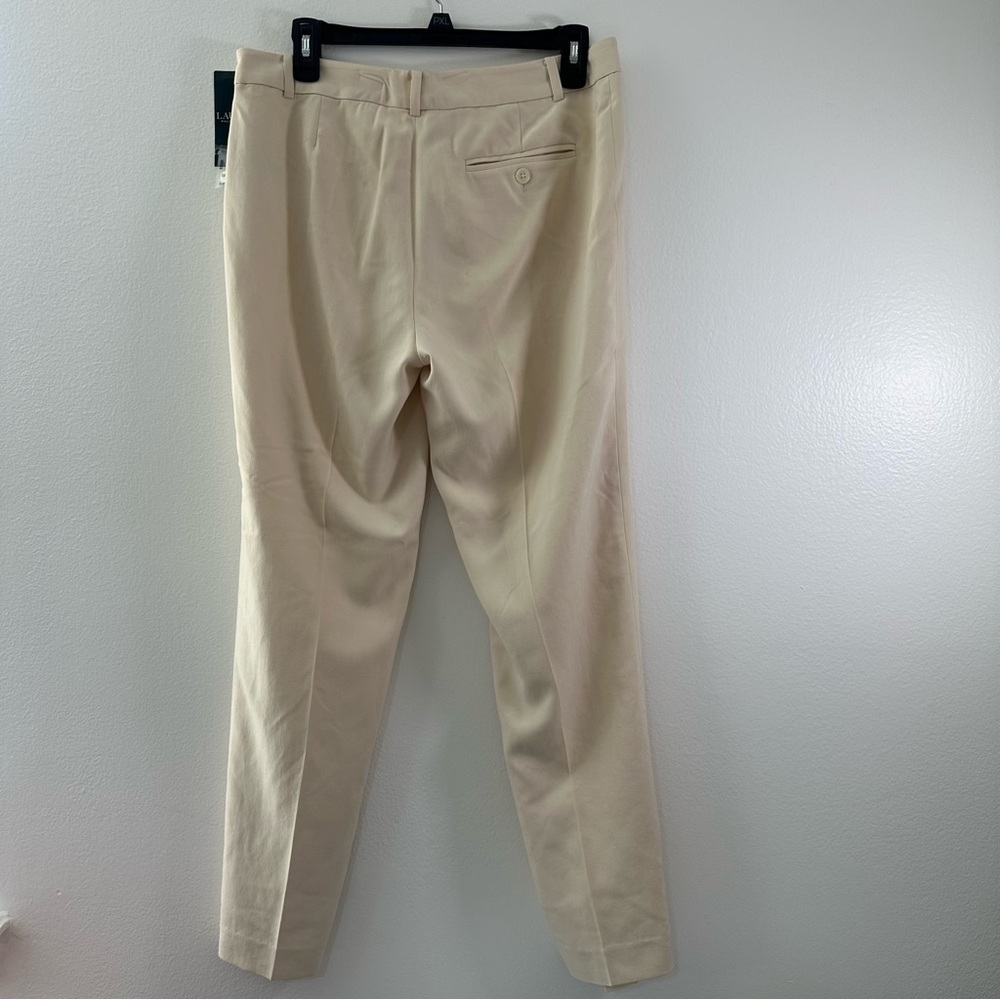 NWT Ralph Lauren Vintage Silk Linen Blend Trouser Pants Womens Size 8 Cream - Picture 5 of 9